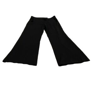 American Eagle Baggy Flare Trouser Womens Size 12L Black Stretch Comfort Office